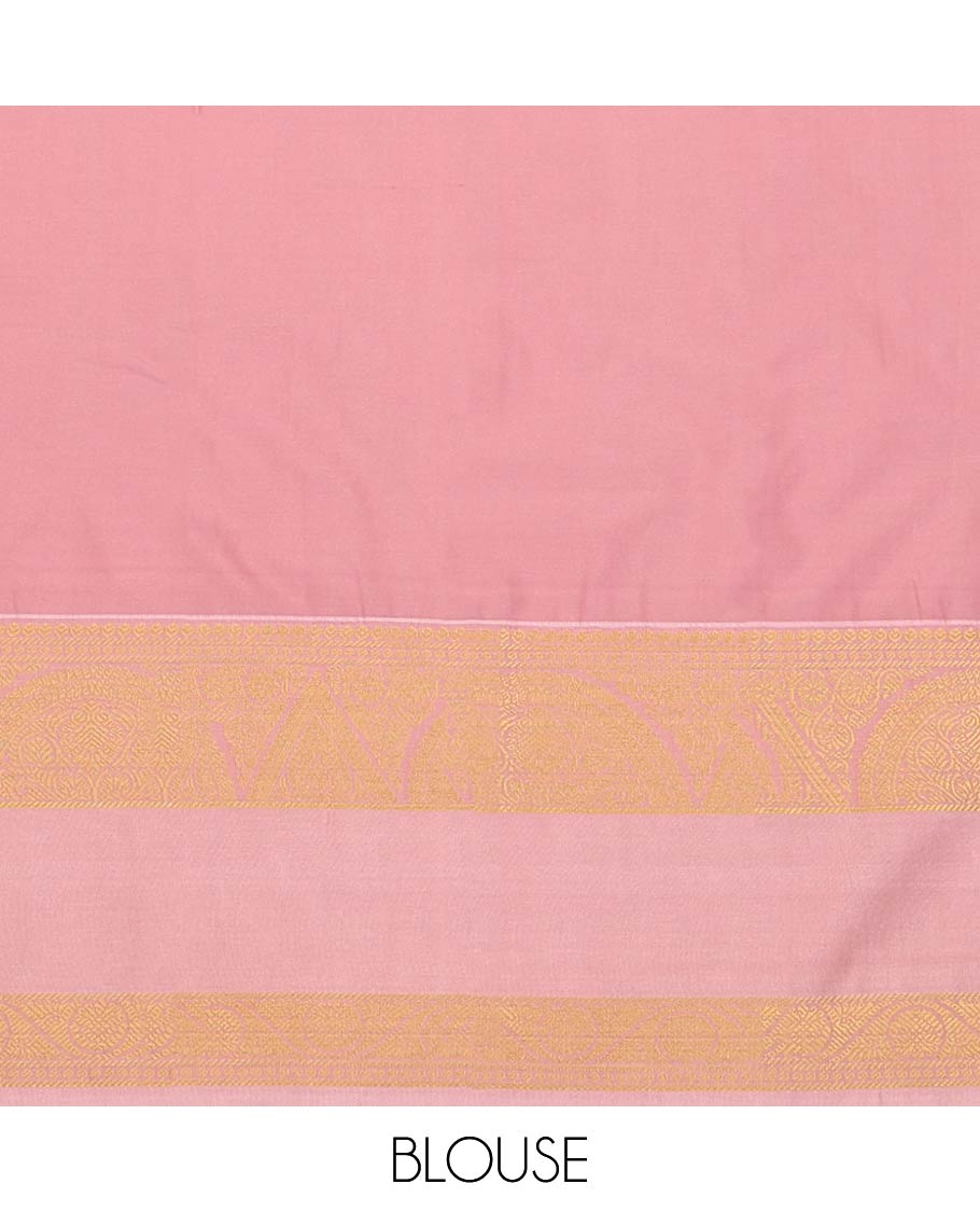 Yellow Budget Silk Saree, Gleamed Up with Zari Buttas All Over Its Body, Complemented by a Contrast Traditional Zari Design Rettai Pettu Border, Sparsely Woven Pallu of Jaal Designs, and Paired with a Contrast Blouse