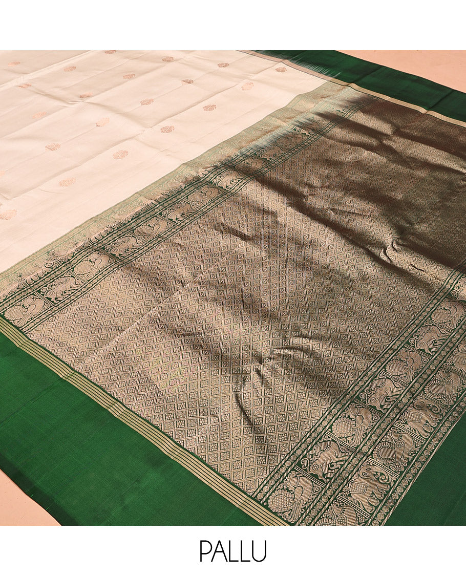 Cream Mayuri Soft Silk Saree