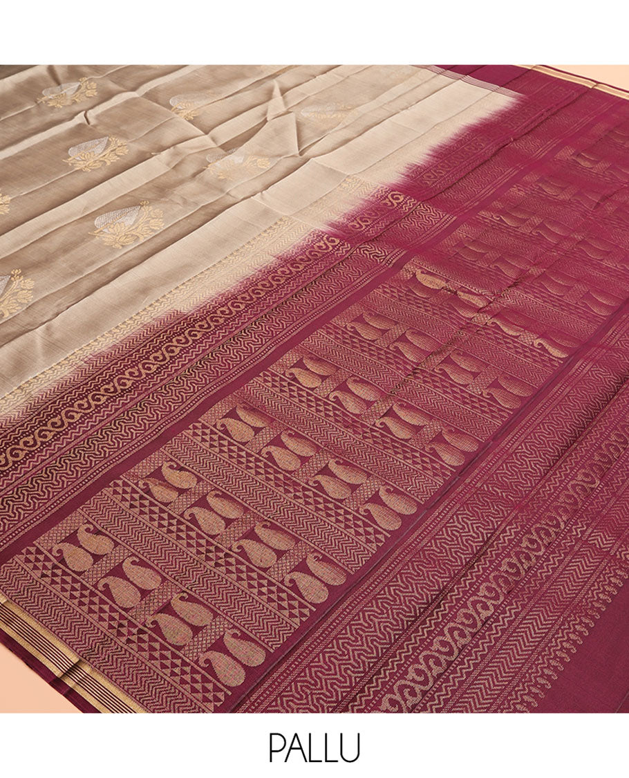 Grey Butta Mayuri Lite Silk Mix Saree