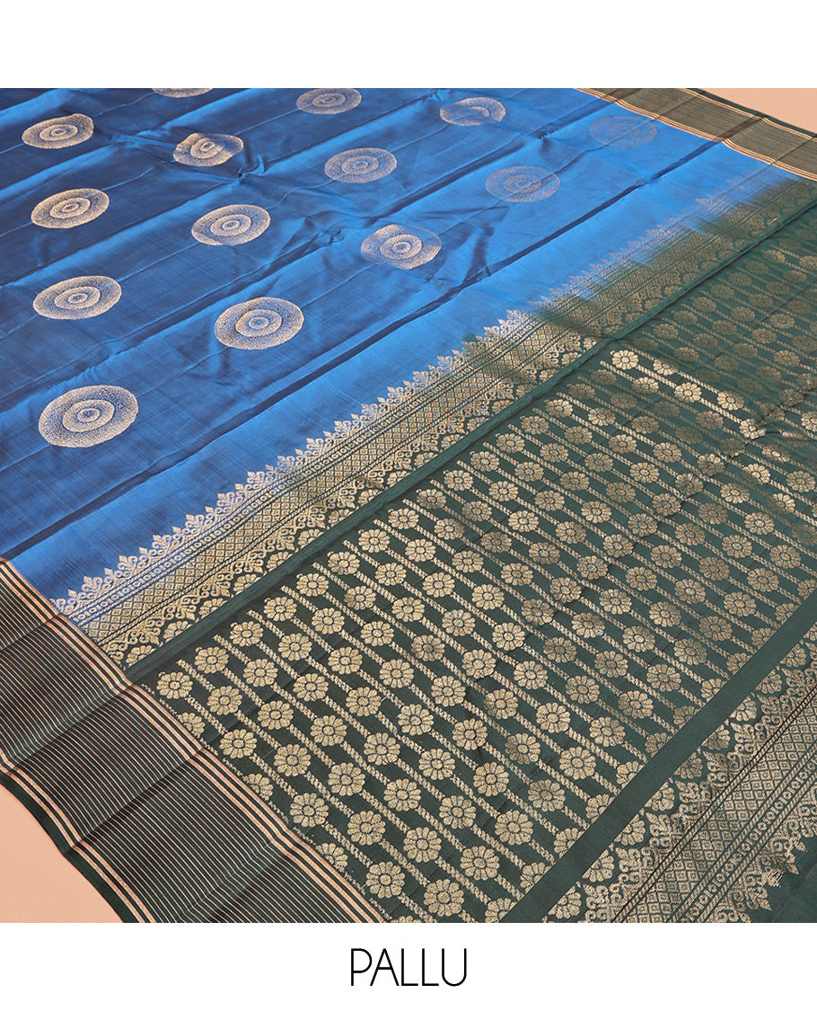 Blue Mayuri Lite Silk Mix Saree