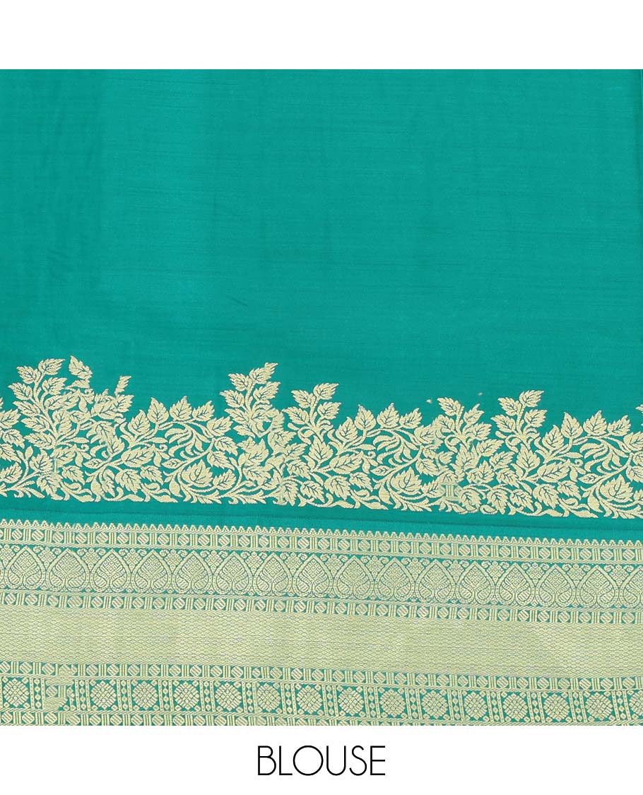 Orange Budget Silk Saree, Enriched with Zari Buttas All Over Its Body, Complemented by a Contrast Traditional Zari Design Border, Intricately Designed Pallu, and Paired with a Contrast Blouse