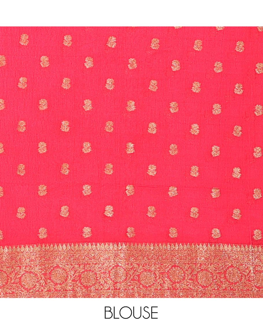 Red Fancy Crepe Saree