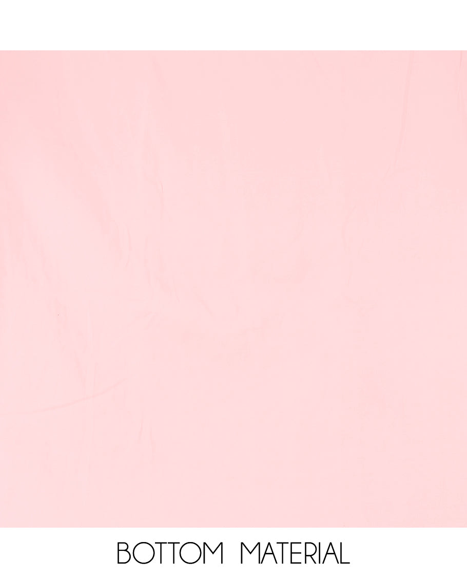 Peach Mul Chanderi Material Chudiddar, Embroidered Top, Plain Bottom, Zari Striped Dupatta