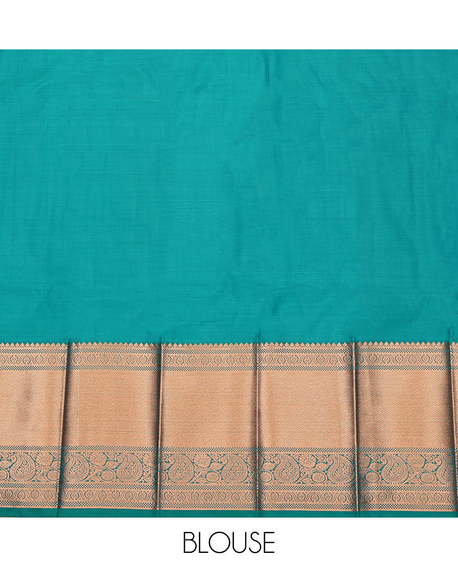 Grey Budget Silk Saree, Elegantly Framed with Jacquard, a Contrast Traditional Zari Border, Jaal Pallu, and a Contrast Blouse
