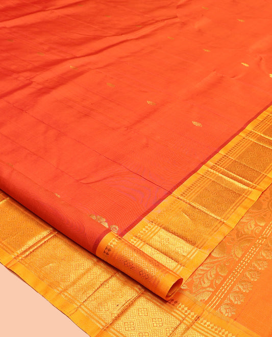 Orange Kanchipuram Silk Saree