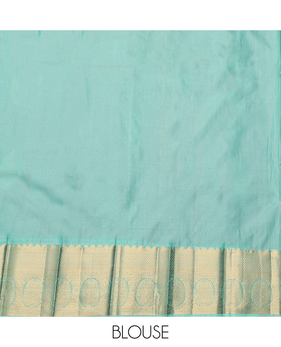 Pink Budget Silk Saree, Embellished with Zari Buttas, Complemented by a Contrast Traditional Zari Border, Grand Pallu, and a Contrast Blouse