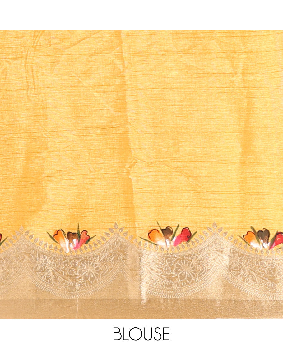 Mustard Fancy Organza Saree