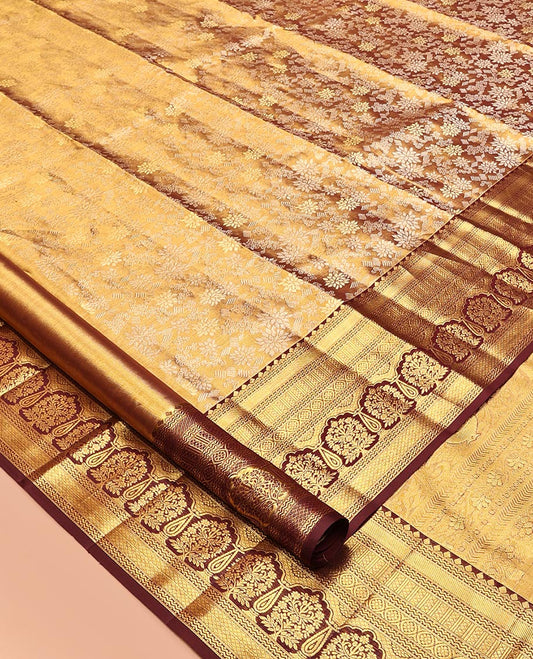 Gold Kanchipuram Tissue Silk Saree