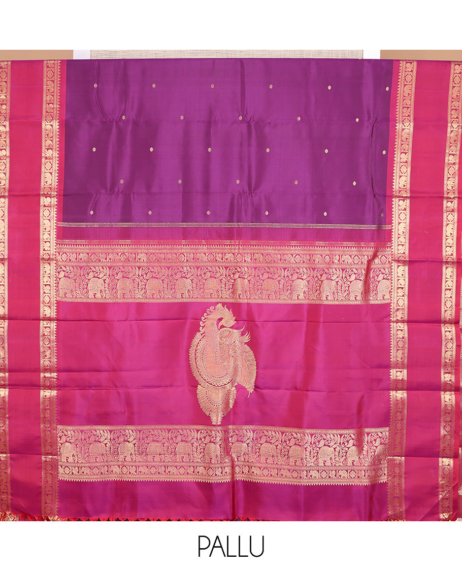 Purple Kanchipuram Chettinad Saree