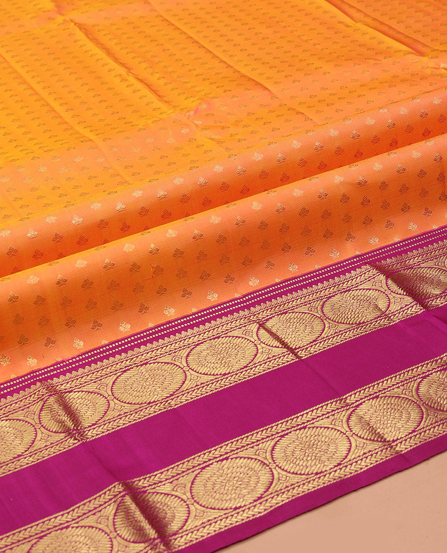 Orange Pure-Silk Half-Saree
