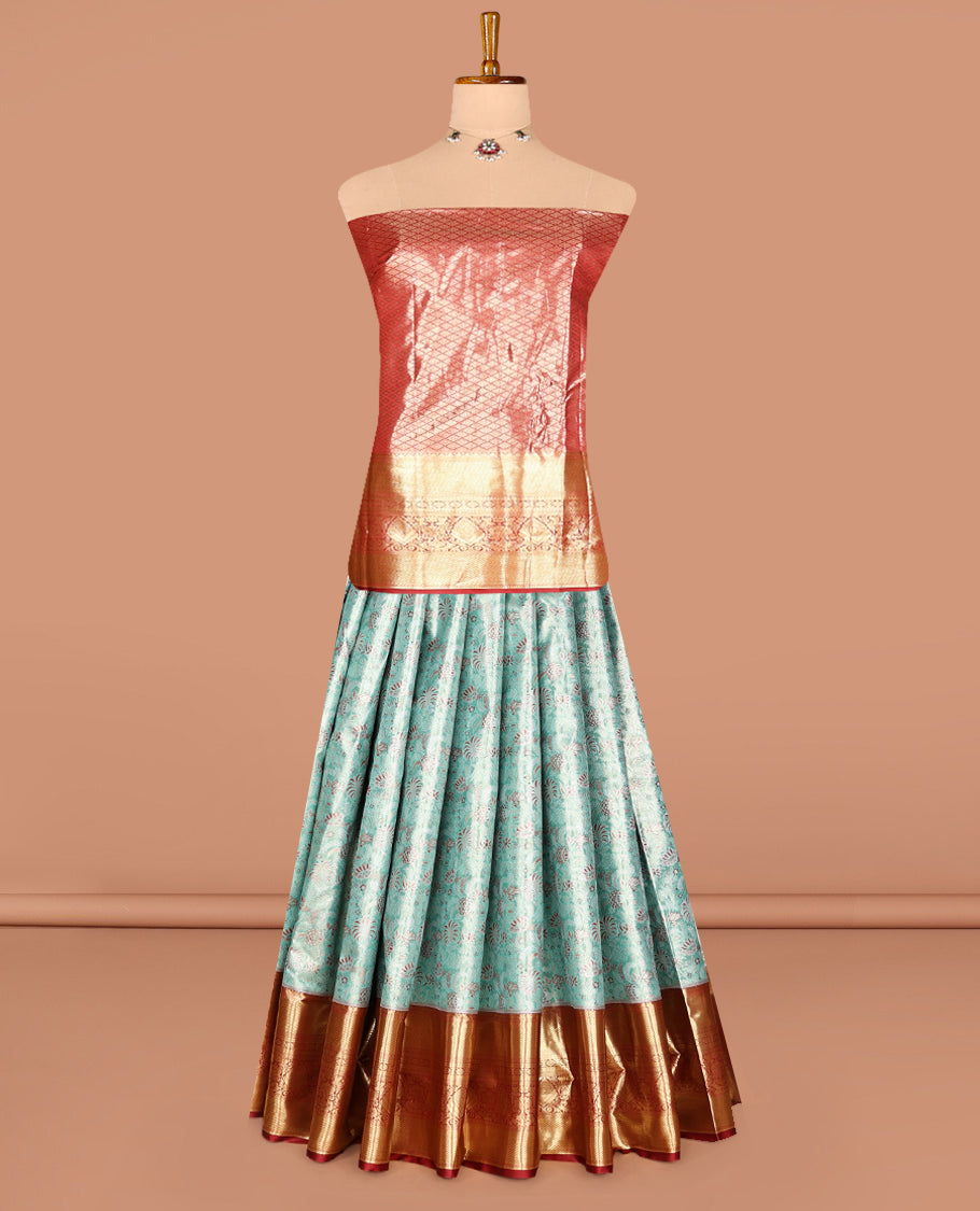 Blue Art Silk Half-Saree
