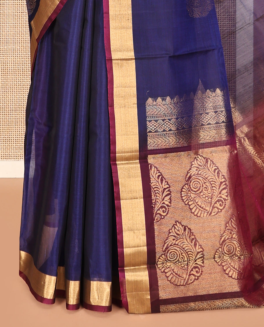 Blue Silk Cotton Saree