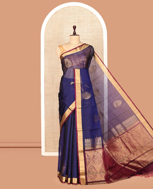 Blue Silk Cotton Saree