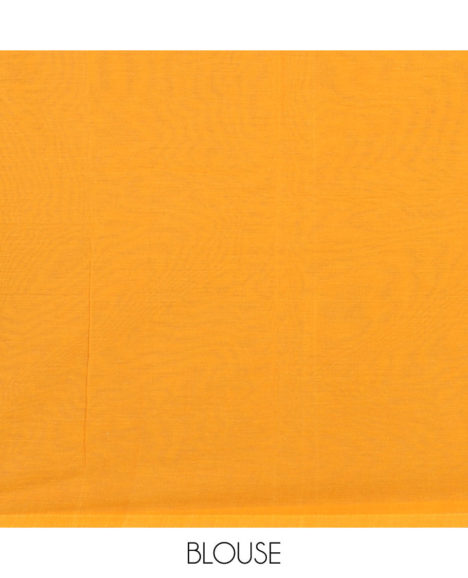 Borderless Cream  Coimbatore cotton saree with buttas, intricately printed pallu