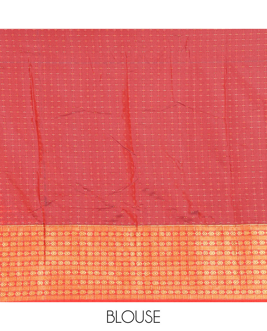 Grey thread butta all over body semi soft silk , contrast traditional border , contrast lining chit pallu