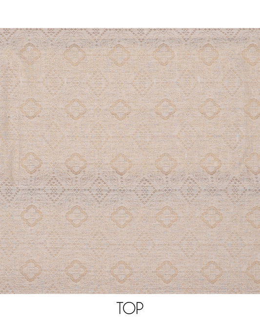Cream chudidhar material set,intricate design top, pink plain bottom & floral design dupatta