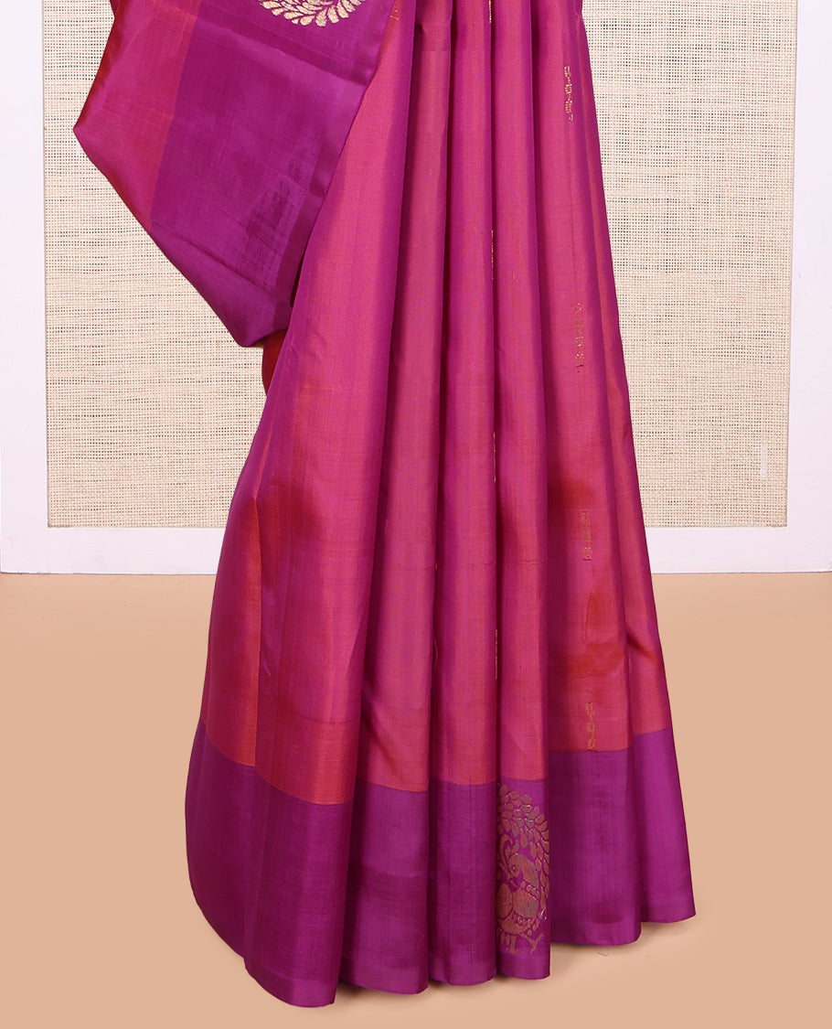 Pink Zari Buttas Kanchipuram Silk Saree