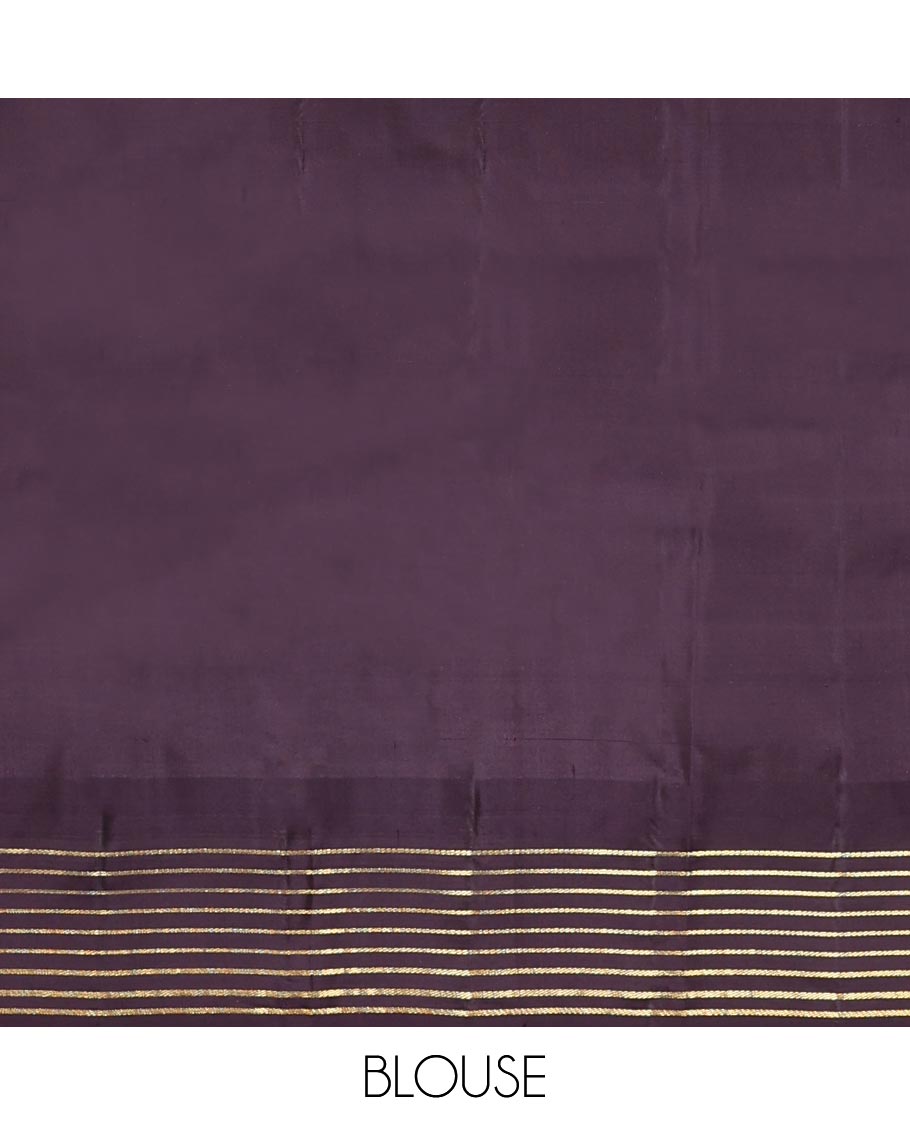 pink striped with buttas silk saree, striped zari design pallu & border of rekku, striped design