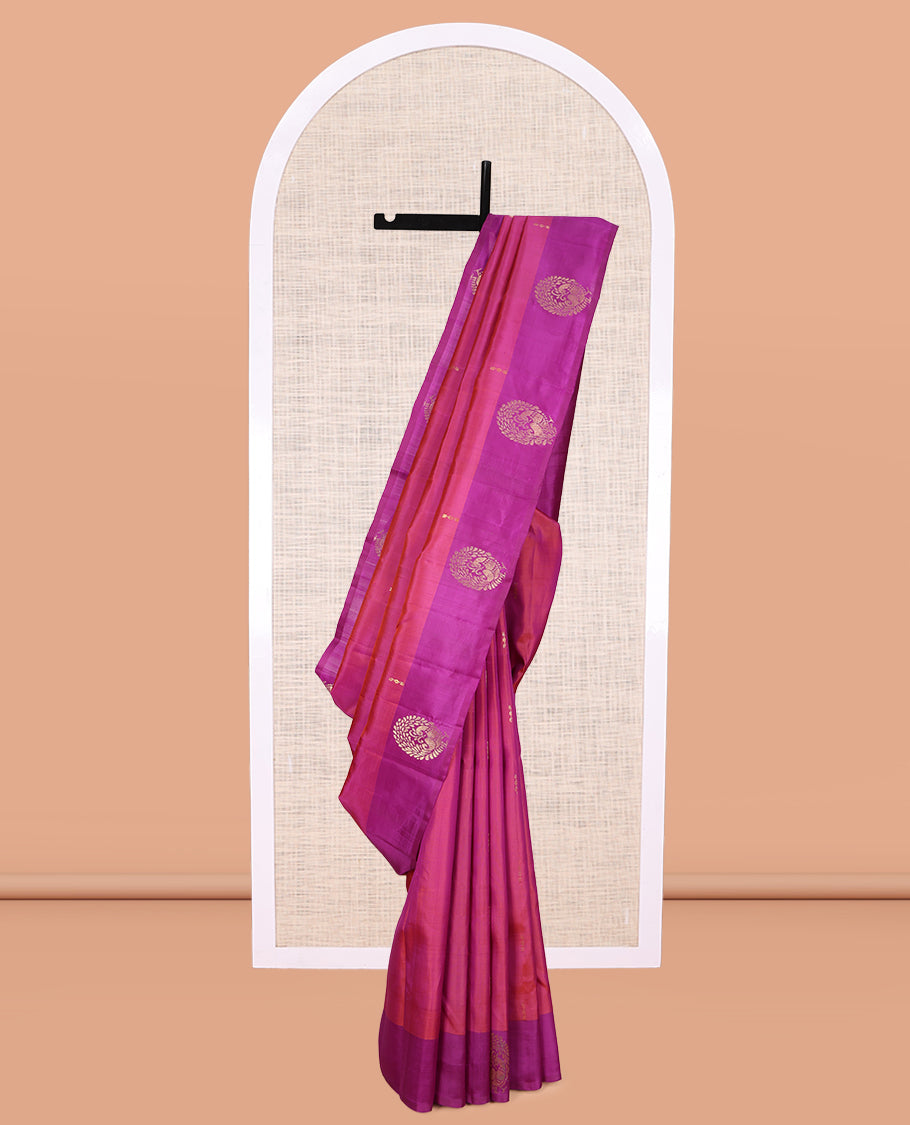 Pink Zari Buttas Kanchipuram Silk Saree