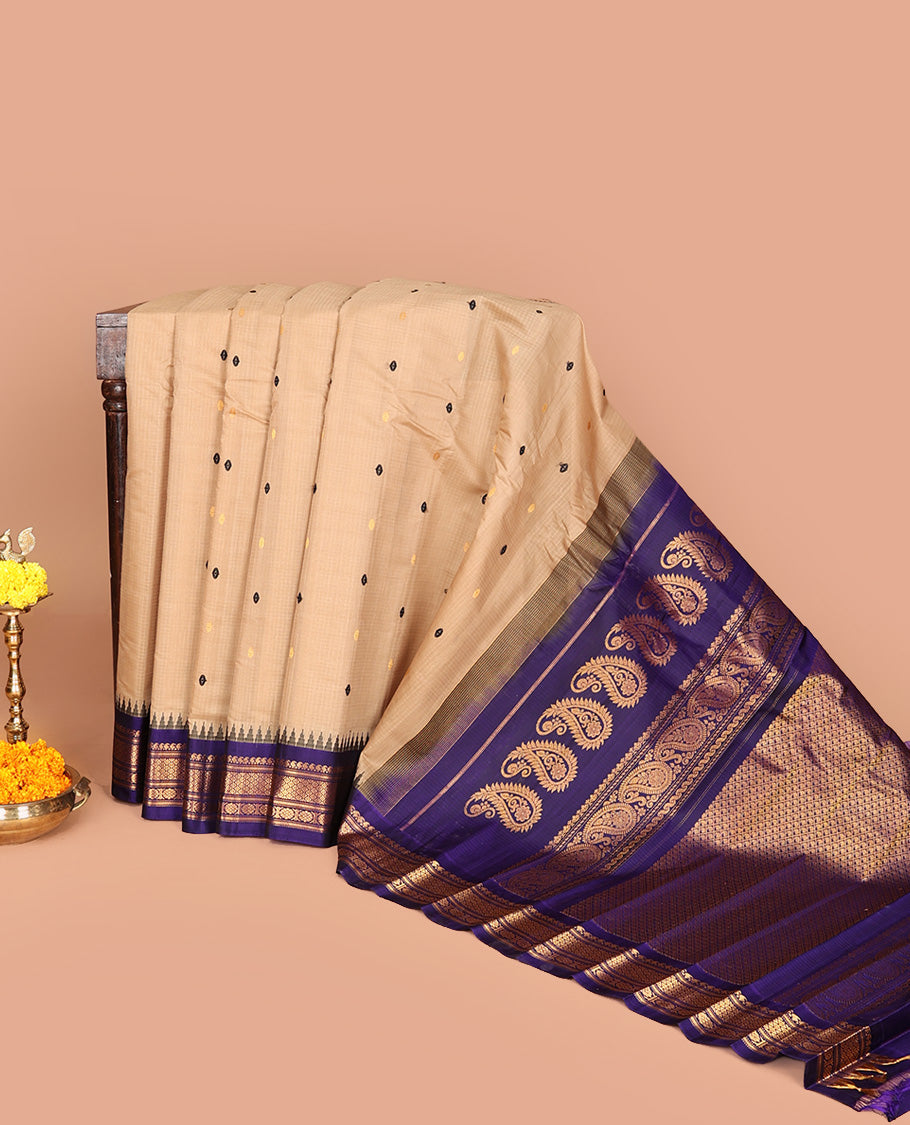 Light Brown Gadwal Silk Saree