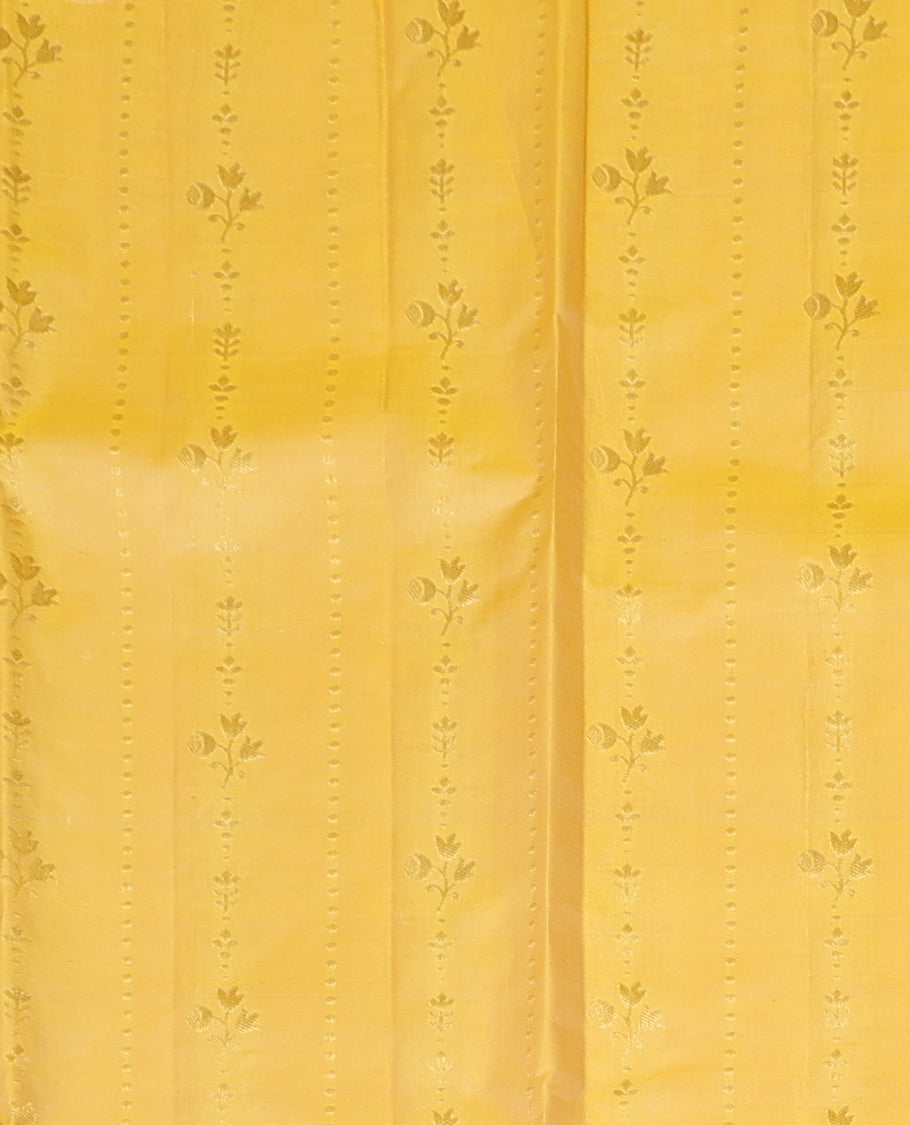 Yellow Pure Silk Half Saree