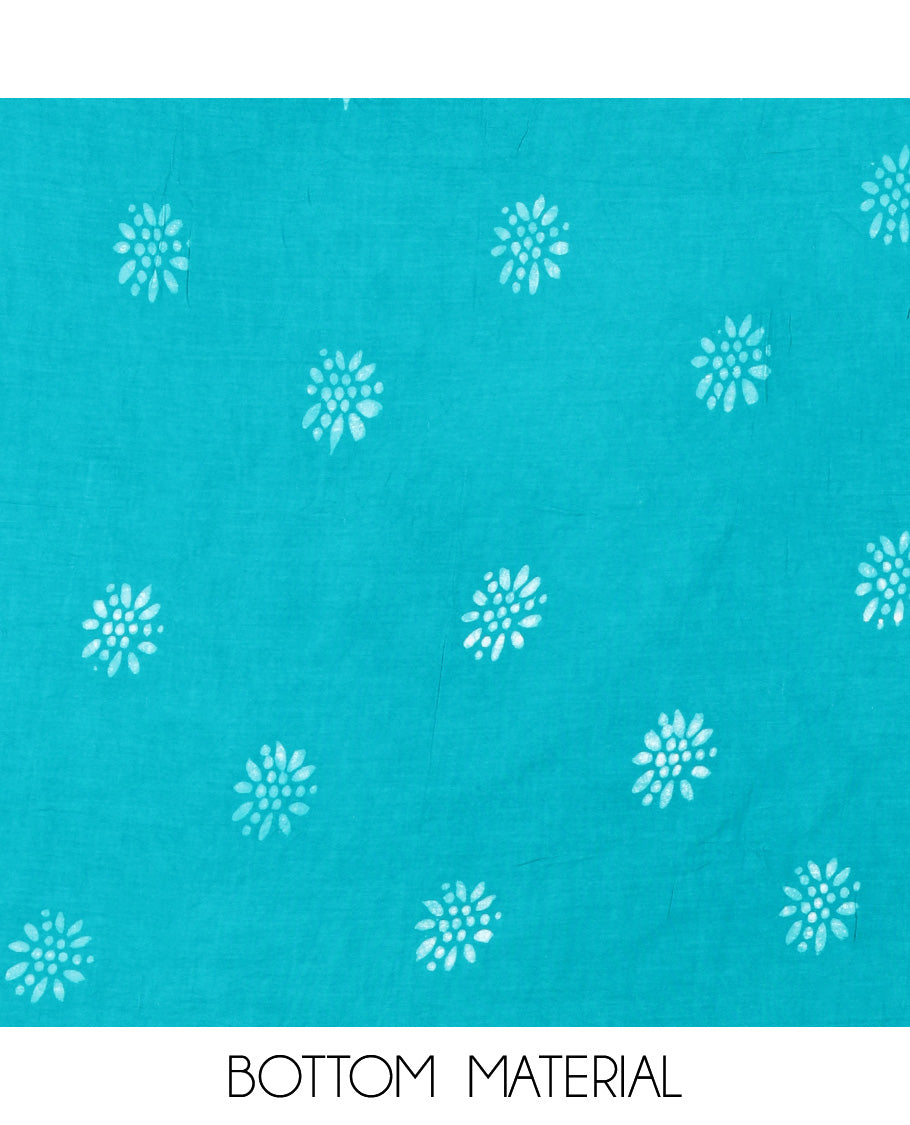 Black and Rama Material Chudidhar Set, Subtly Sparkled with Batik-Style Printed Viscose Georgette Top, Rayon Batik Printed Bottom, and Viscose Georgette Dupatta of Batik Print