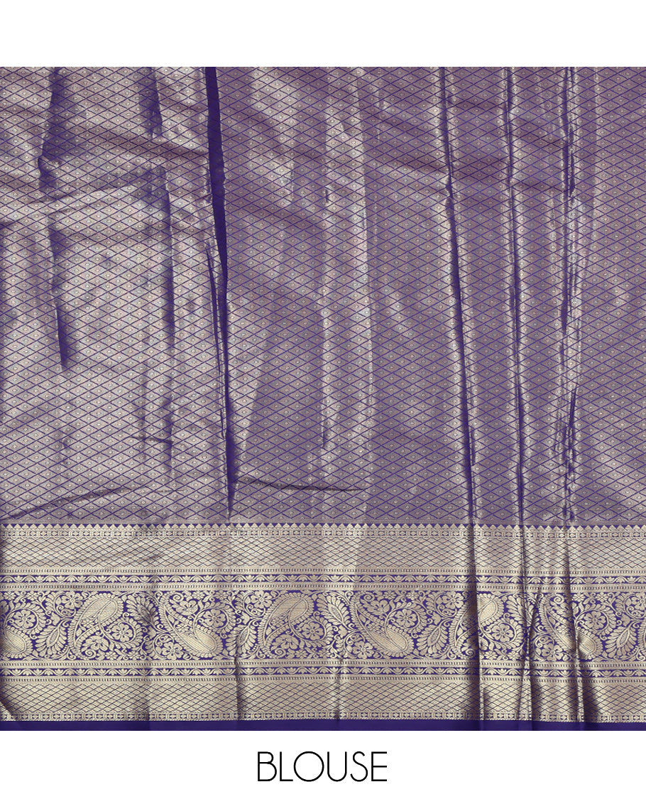 Peach Art Silk Pavadai Material Set