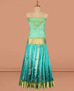 Green Pure Silk Pavadai Material Set