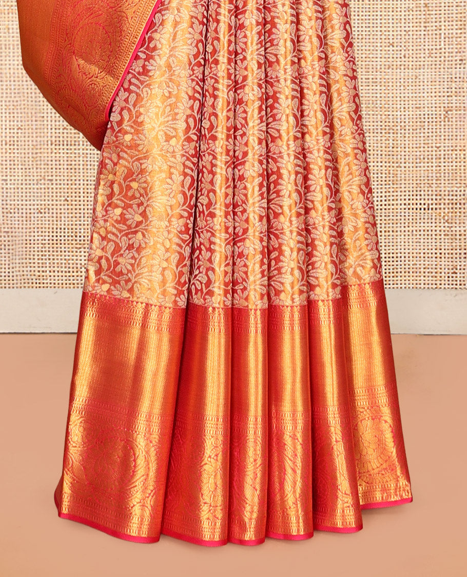 Red Kanchipuram Tissue Silk Saree