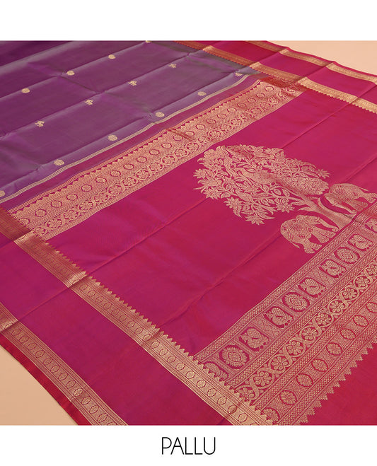Lavender Kanchipuram Chettinad Saree