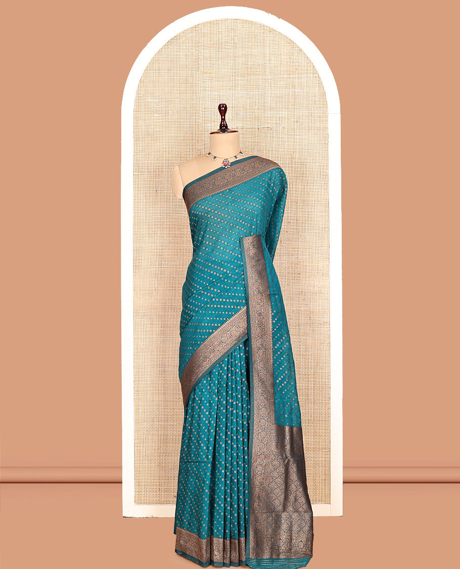 Blue Fancy Crepe Saree
