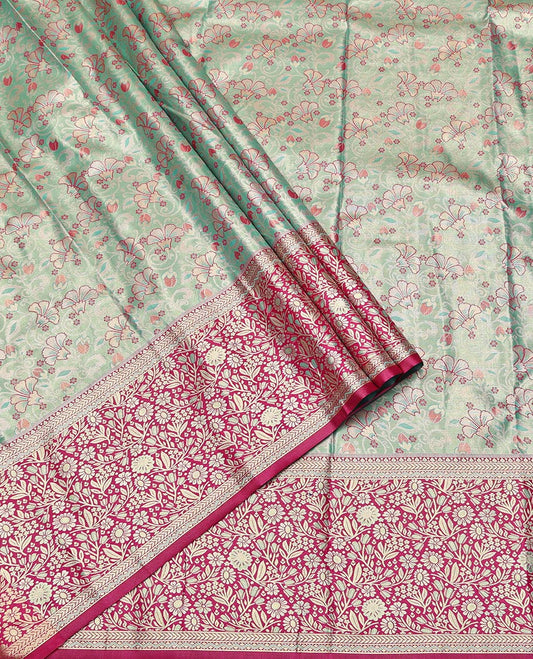Turquoise Art Silk Half-Saree