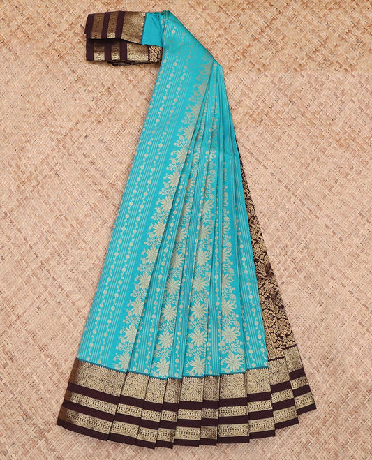 Blue Floral Budget Silk Sare
