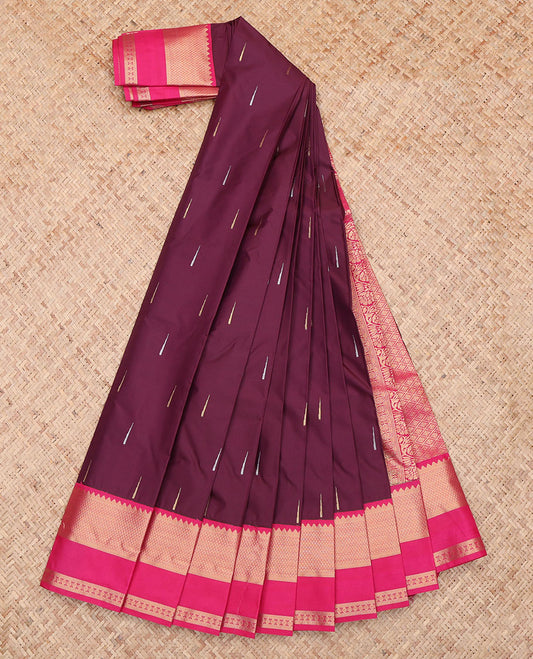 Purple Rettai Pattu Border Budget Silk Saree