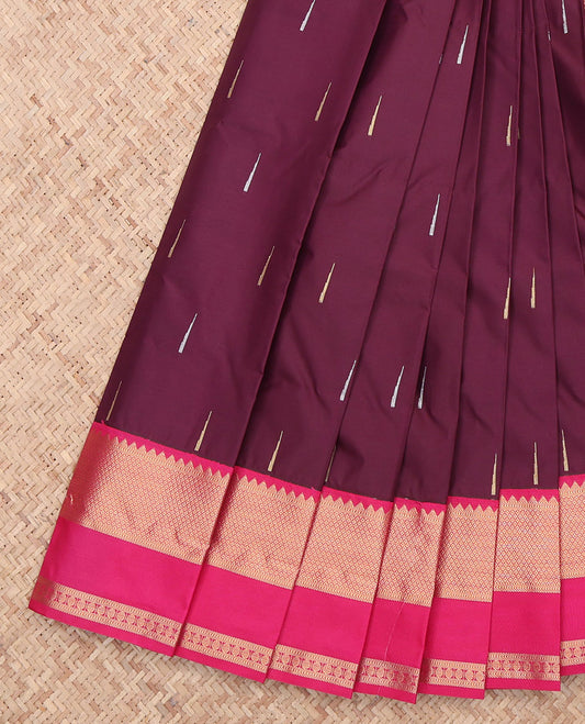 Purple Rettai Pattu Border Budget Silk Saree