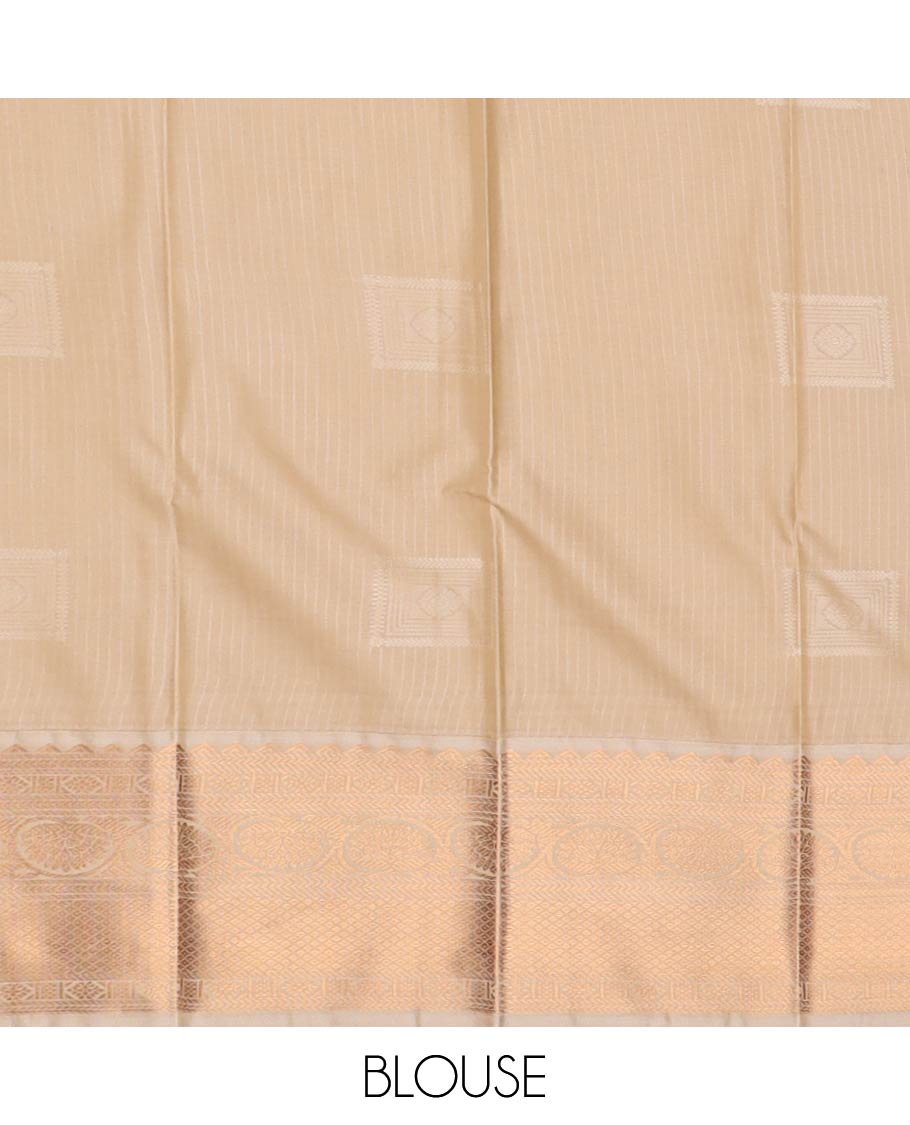 Blue zari buttas gift saree, contrast traditional zari design border, and jaal pallu