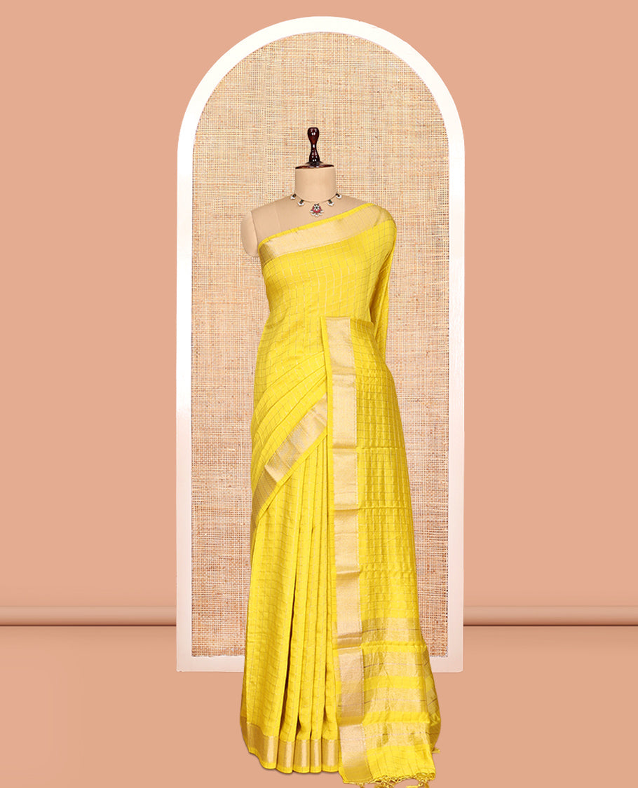 Yellow Assam Silk Saree