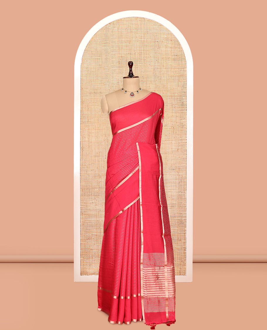 Red Assam Silk Saree