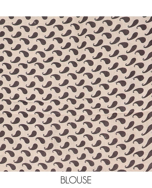 Green floral vine machine printed kalamkari cotton saree, contrast floral border, and pallu of peacocks print