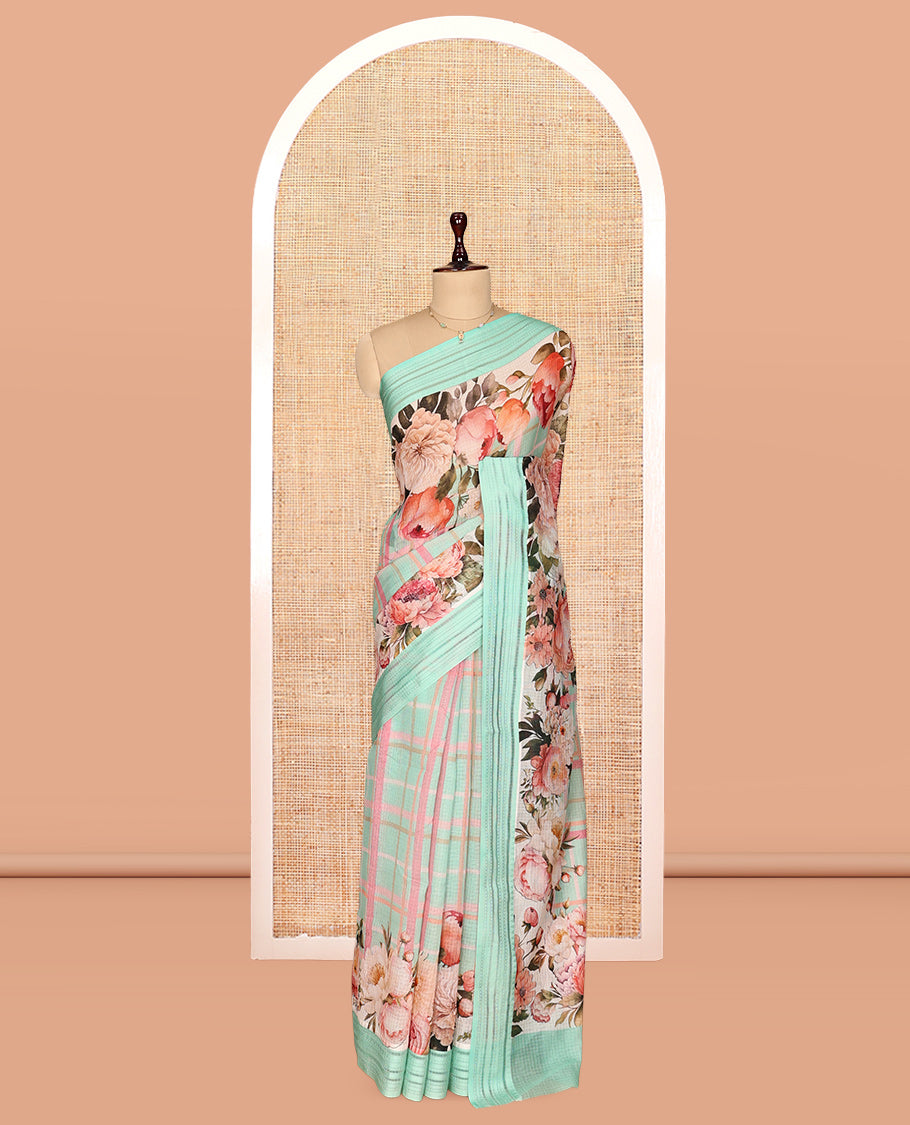 Sea Green Kota Saree