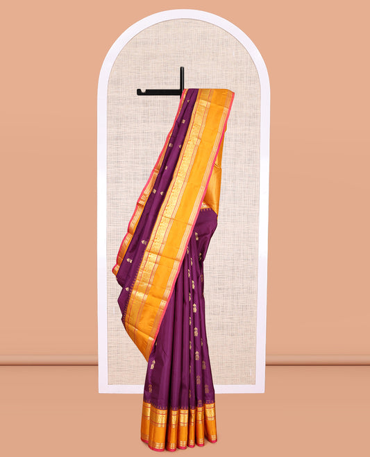 Purple Kanchipuram Silk Saree