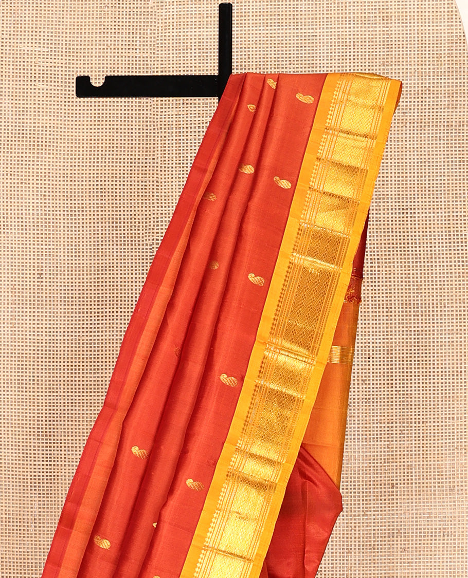 Rust Kanchipuram Silk Saree