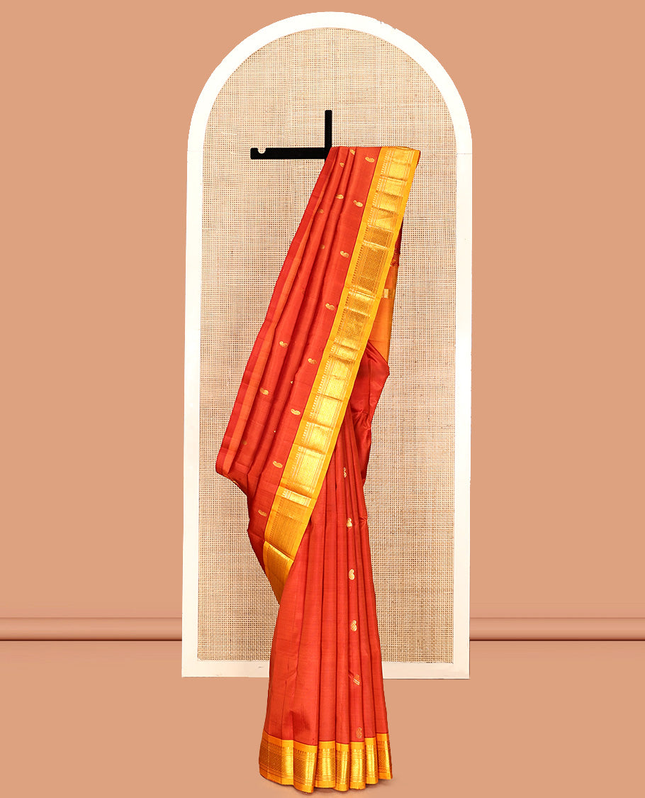 Rust Kanchipuram Silk Saree