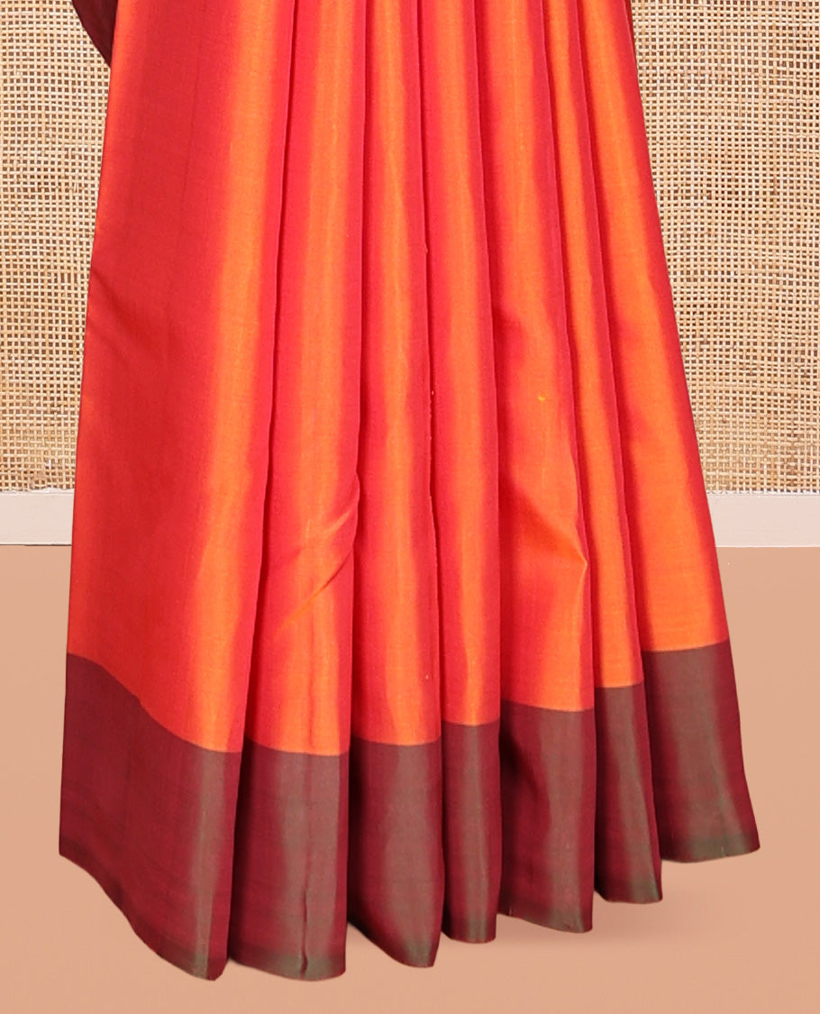 Orange Mayuri Lite Silk Mix Saree