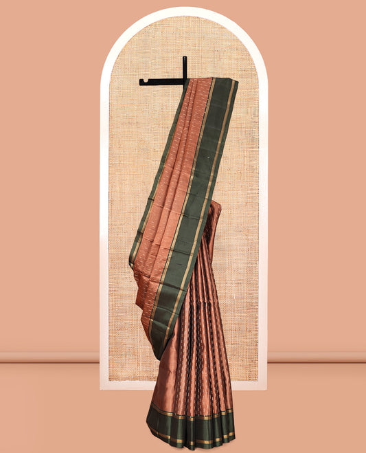 Copper Zari Butta Mayuri Lite Silk Mix Saree