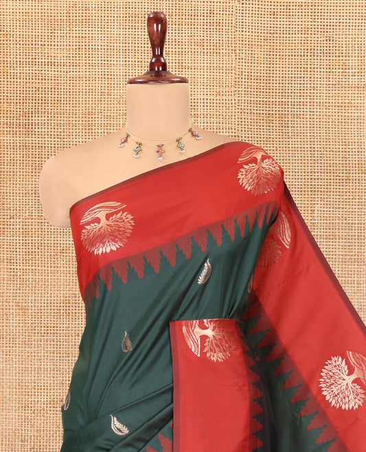 Dark Green Elite Soft Silk Saree