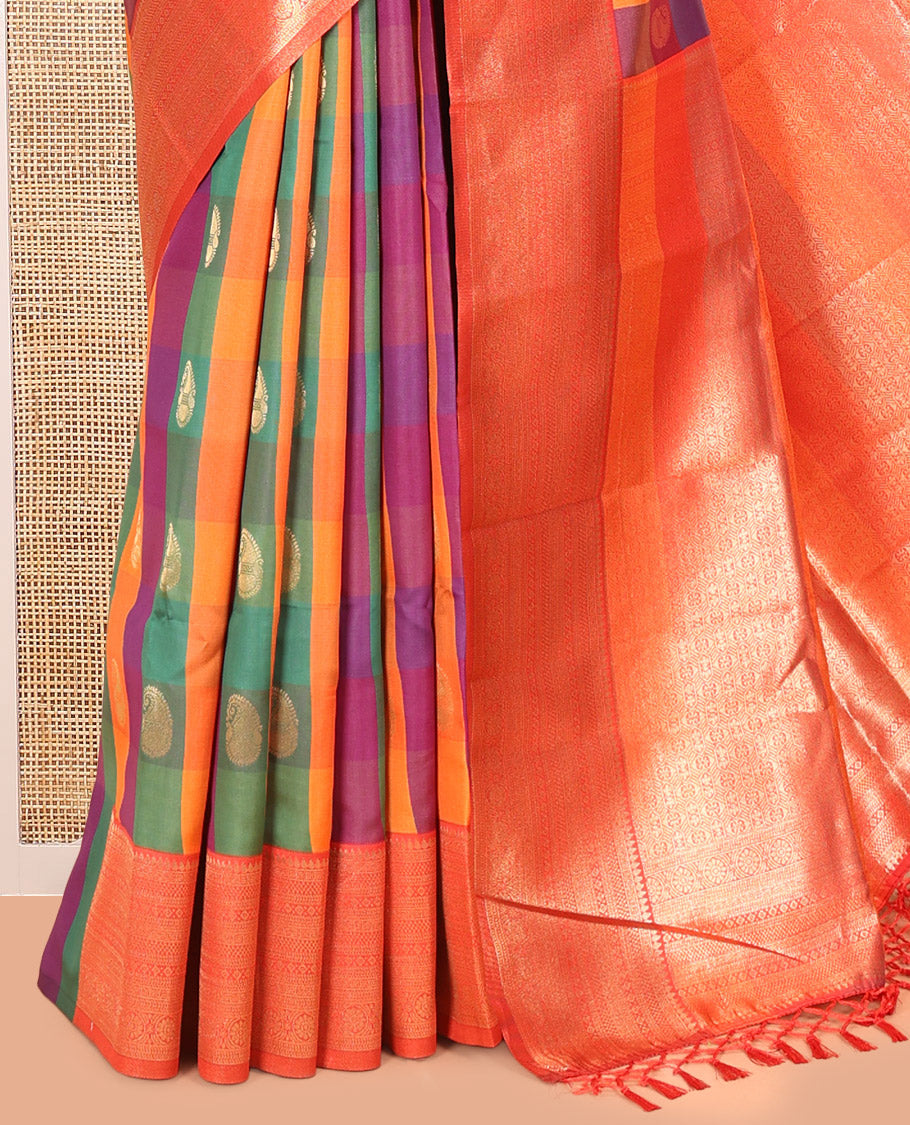 Rust Semi Soft Silk Saree
