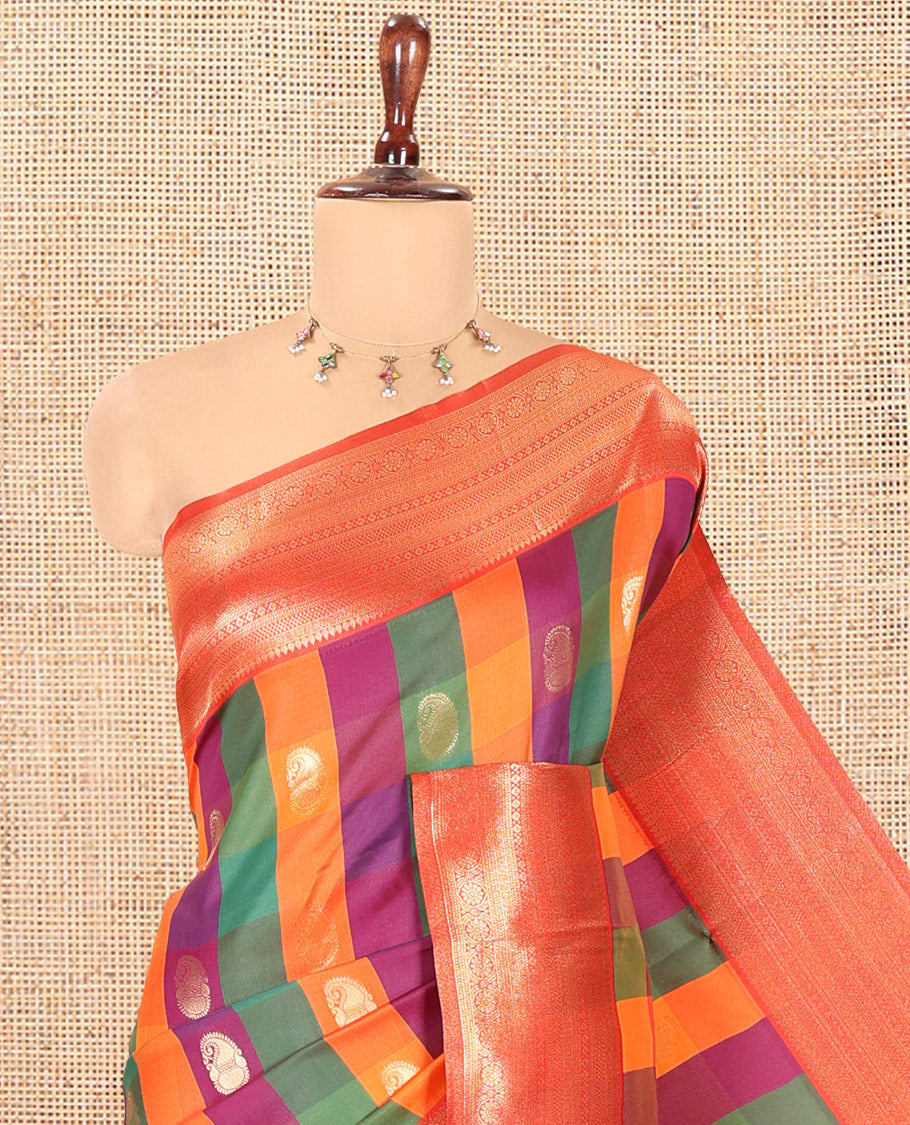 Rust Semi Soft Silk Saree