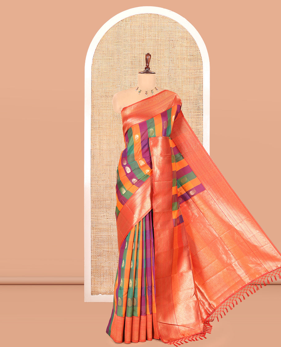 Rust Semi Soft Silk Saree