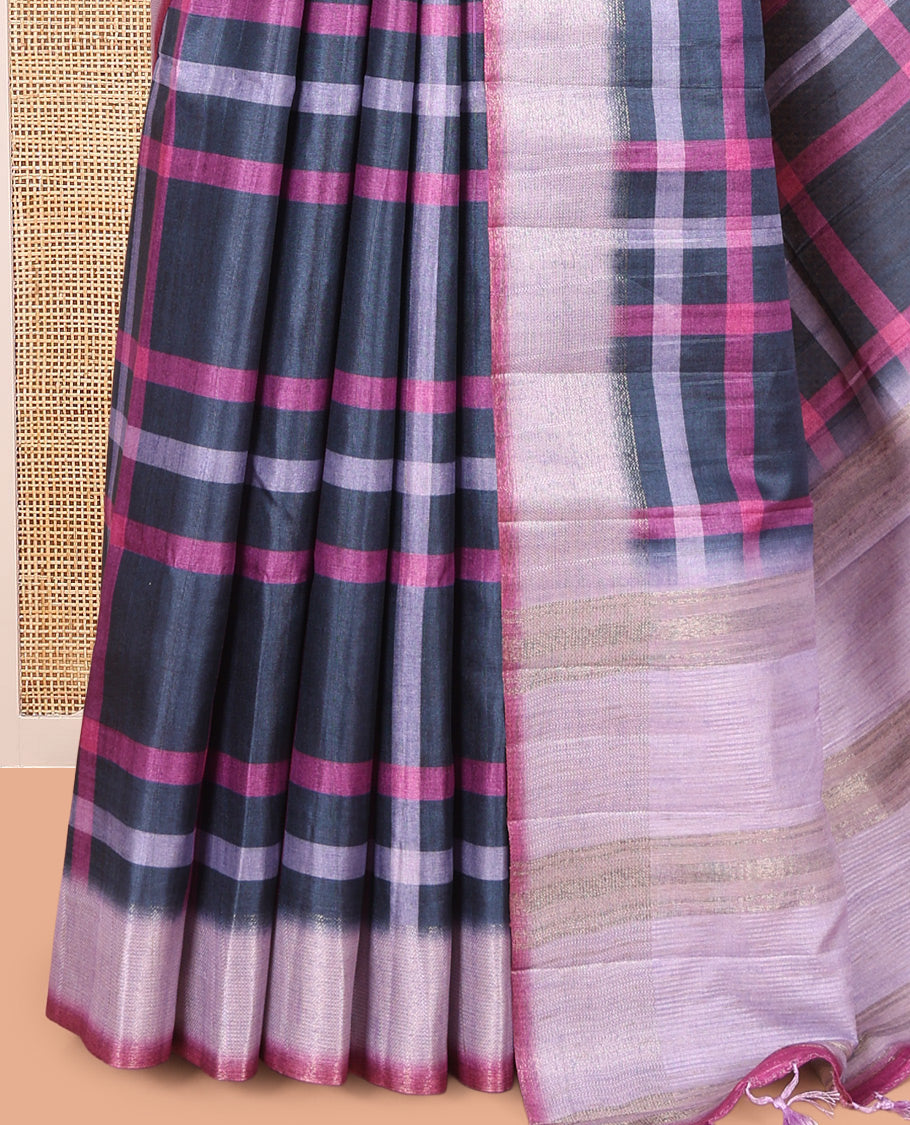 Purple Classic Fancy Tussar Silk Saree